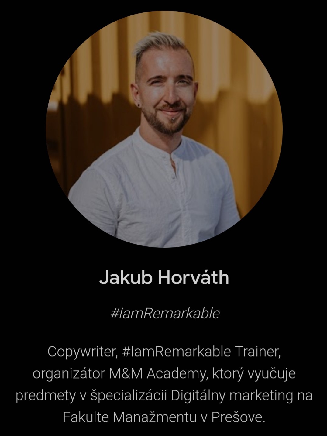 jakub Horváth - Google Certified Trainers
